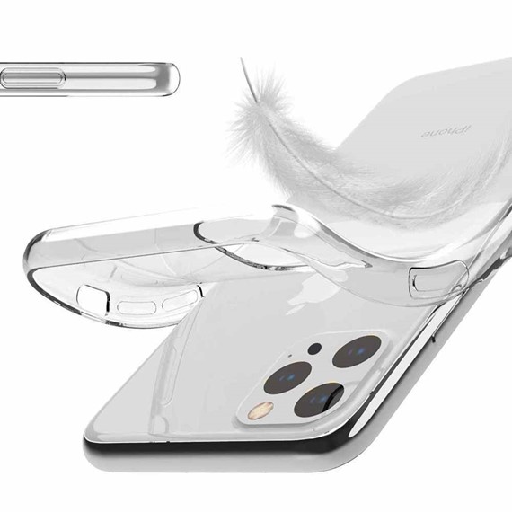 CaseUp Apple iPhone 14 Pro Max Kılıf İnce Şeffaf Silikon Beyaz 3